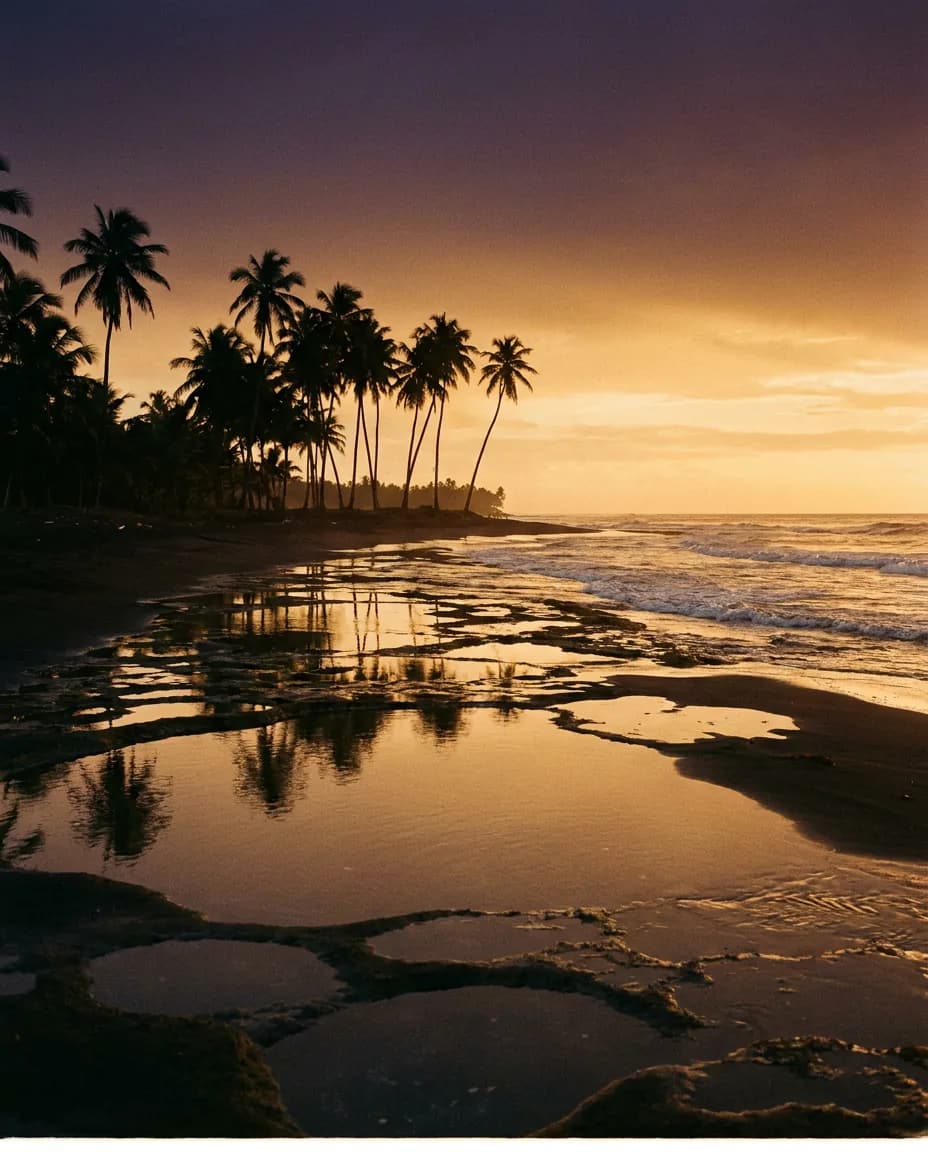 Caribbean coast at golden hour · Cahuita